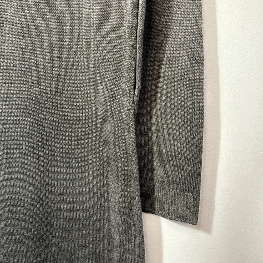 Ronni Nicole Sweater Dress, Faux Wrap Style, Buckle Detail, Gray, in Size M NWT - Picture 12 of 16